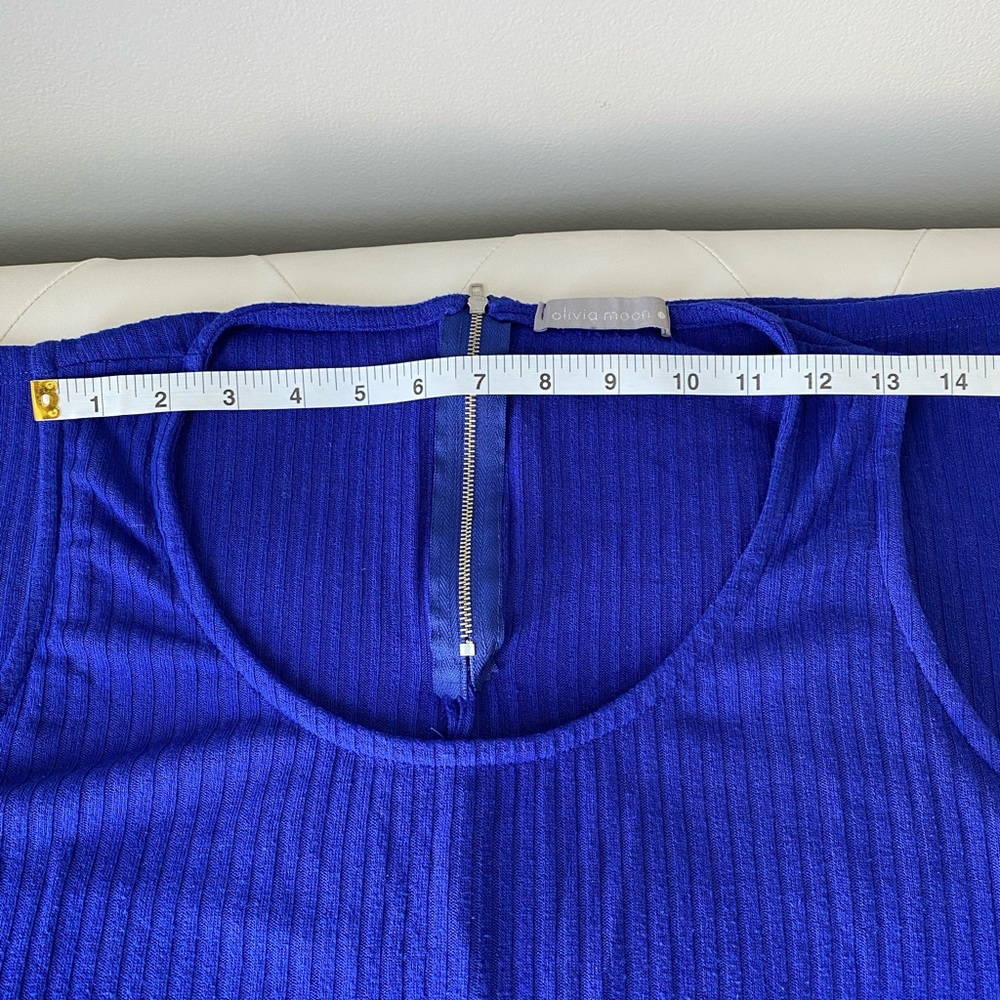 Olivia Moon — Blue tank top with silver zip on the back. - Picture 9 of 10